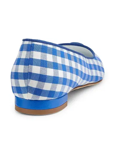 Manolo Blahnik Women's Alexa Gingham Cotton Pumps - White Blue - Size 9 | Thumbnail 3 Manolo Blahnik Women's Alexa Gingham Cotton Pumps - White Blue - Size 9 | Thumbnail 3