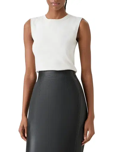 Akris Women's Stretch-Silk Knit Top - Ecru - Size 16 | Thumbnail 3 Akris Women's Stretch-Silk Knit Top - Ecru - Size 16 | Thumbnail 3