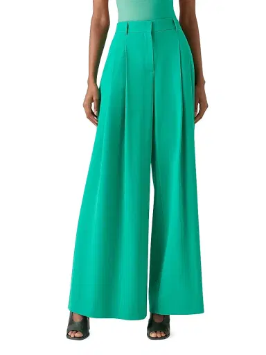 Akris Women's Cassie Wool Gabardine Wide-Leg Pants - Tourmaline - Size 10 | Thumbnail 2 Akris Women's Cassie Wool Gabardine Wide-Leg Pants - Tourmaline - Size 10 | Thumbnail 2