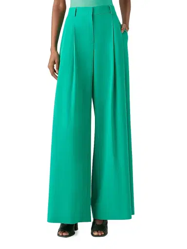 Akris Women's Cassie Wool Gabardine Wide-Leg Pants - Tourmaline - Size 10 | Thumbnail 3 Akris Women's Cassie Wool Gabardine Wide-Leg Pants - Tourmaline - Size 10 | Thumbnail 3