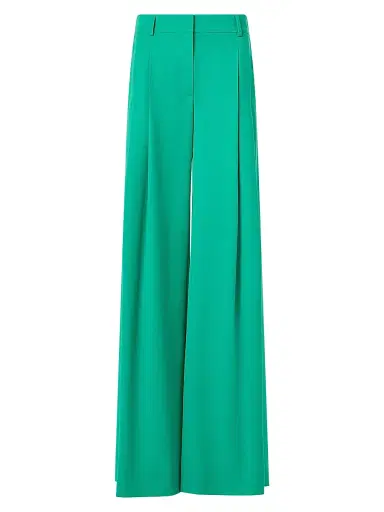 Akris Women's Cassie Wool Gabardine Wide-Leg Pants - Tourmaline - Size 10 | Thumbnail 1 Akris Women's Cassie Wool Gabardine Wide-Leg Pants - Tourmaline - Size 10 | Thumbnail 1