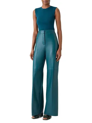 Akris Women's Fior Leather Straight Pants | Thumbnail 2 Akris Women's Fior Leather Straight Pants | Thumbnail 2
