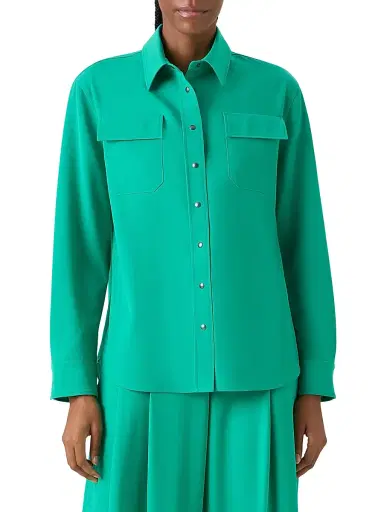 Akris Women's Wool Gabardine Utility Shirt | Thumbnail 3 Akris Women's Wool Gabardine Utility Shirt | Thumbnail 3