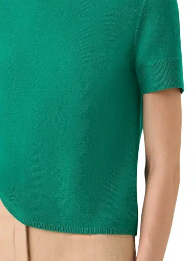 Akris Women's Cashmere Short-Sleeve Knit Sweater - Tourmaline | Thumbnail 6 Akris Women's Cashmere Short-Sleeve Knit Sweater - Tourmaline | Thumbnail 6