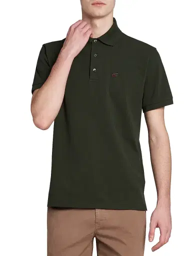 Etro Men's Cotton Polo Shirt - Verde Oliva Scuro | Thumbnail 3 Etro Men's Cotton Polo Shirt - Verde Oliva Scuro | Thumbnail 3