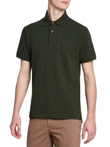 Etro Men's Cotton Polo Shirt - Verde Oliva Scuro | Thumbnail 4 Etro Men's Cotton Polo Shirt - Verde Oliva Scuro | Thumbnail 4