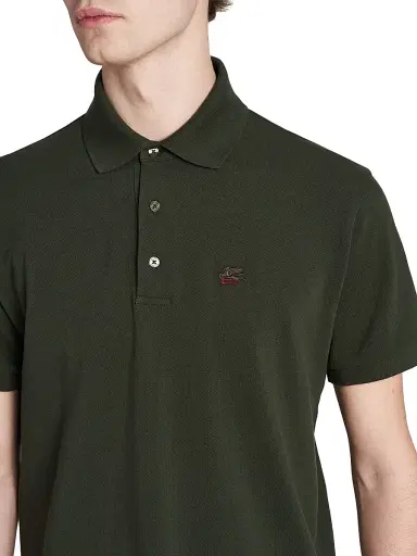 Etro Men's Cotton Polo Shirt - Verde Oliva Scuro | Thumbnail 6 Etro Men's Cotton Polo Shirt - Verde Oliva Scuro | Thumbnail 6