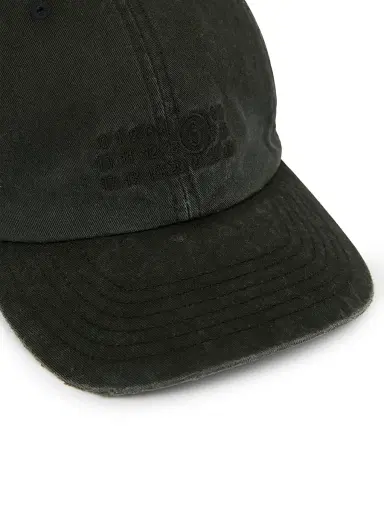 MM6 MAISON MARGIELA Men's Embroidered Cotton Canvas Baseball Cap - Washed Black - Size Medium | Thumbnail 2 MM6 MAISON MARGIELA Men's Embroidered Cotton Canvas Baseball Cap - Washed Black - Size Medium | Thumbnail 2