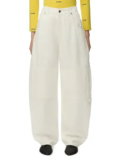 Loewe Women's Cotton Wide-Leg Jeans - White | Thumbnail 3 Loewe Women's Cotton Wide-Leg Jeans - White | Thumbnail 3