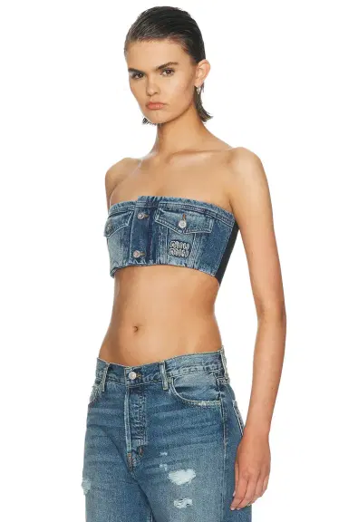 Miu Miu Denim Top | Thumbnail 2 Miu Miu Denim Top | Thumbnail 2