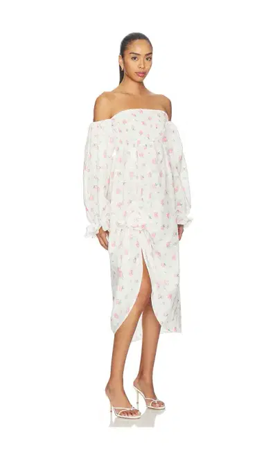 Sleeper Atlanta Linen Dress With Rose Detail | Thumbnail 2 Sleeper Atlanta Linen Dress With Rose Detail | Thumbnail 2