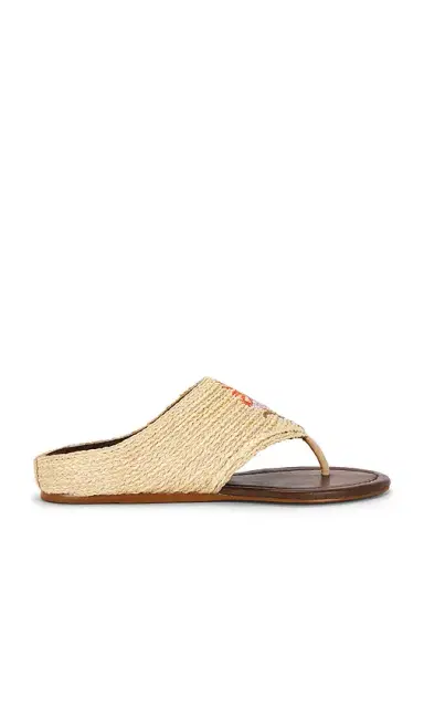 Farm Rio Raffia Icons Flat Sandal | Thumbnail 1 Farm Rio Raffia Icons Flat Sandal | Thumbnail 1