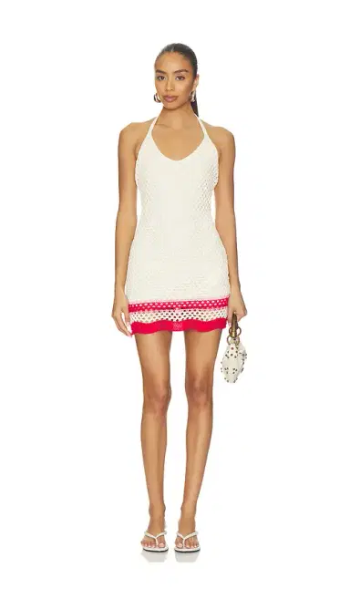 MINKPINK Elva Crochet Halter Mini Dress | Thumbnail 1 MINKPINK Elva Crochet Halter Mini Dress | Thumbnail 1