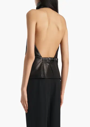 Khaite Rone Top In Black Leather | Thumbnail 4 Khaite Rone Top In Black Leather | Thumbnail 4