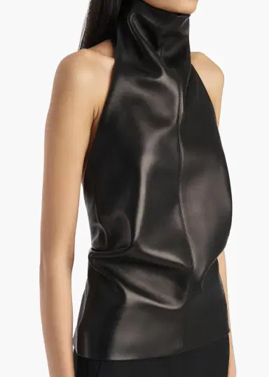 Khaite Rone Top In Black Leather | Thumbnail 5 Khaite Rone Top In Black Leather | Thumbnail 5