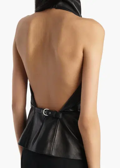Khaite Rone Top In Black Leather | Thumbnail 6 Khaite Rone Top In Black Leather | Thumbnail 6