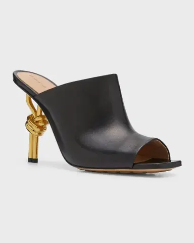 Bottega Veneta Knot Leather Heeled Sandals | Thumbnail 2 Bottega Veneta Knot Leather Heeled Sandals | Thumbnail 2