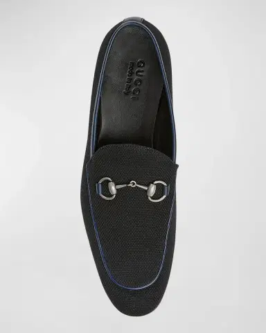 Gucci Men's New Jordaan Canvas Bit Loafers | Thumbnail 4 Gucci Men's New Jordaan Canvas Bit Loafers | Thumbnail 4