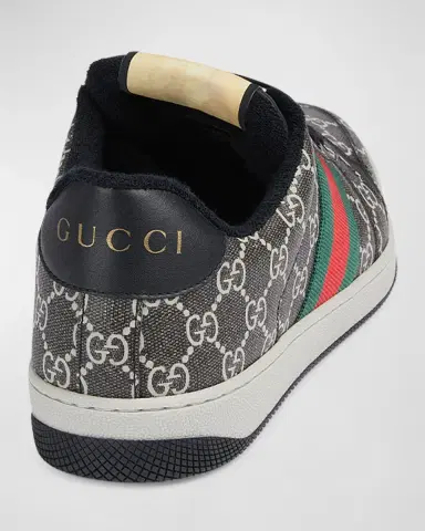 Gucci Men 's Screener GG Canvas Low-Top Sneakers with Web | Thumbnail 2 Gucci Men 's Screener GG Canvas Low-Top Sneakers with Web | Thumbnail 2