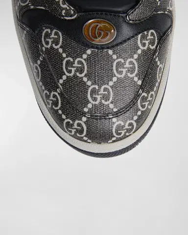 Gucci Men 's Screener GG Canvas Low-Top Sneakers with Web | Thumbnail 3 Gucci Men 's Screener GG Canvas Low-Top Sneakers with Web | Thumbnail 3