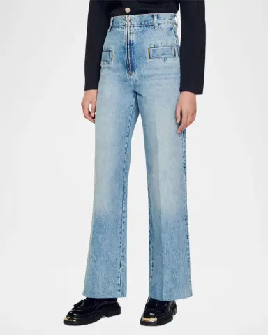 Sandro Oslo Wide Leg Jeans | Thumbnail 2 Sandro Oslo Wide Leg Jeans | Thumbnail 2