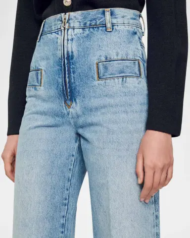 Sandro Oslo Wide Leg Jeans | Thumbnail 3 Sandro Oslo Wide Leg Jeans | Thumbnail 3