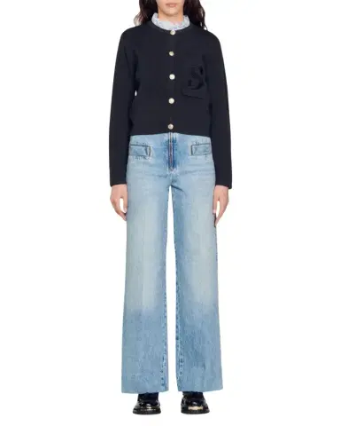 Sandro Oslo Wide Leg Jeans | Thumbnail 1 Sandro Oslo Wide Leg Jeans | Thumbnail 1