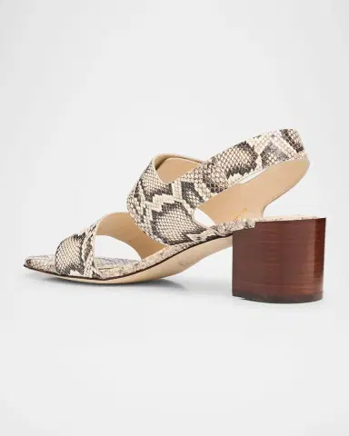 Tod's Snake-Printed Leather Block-Heel Sandals | Thumbnail 3 Tod's Snake-Printed Leather Block-Heel Sandals | Thumbnail 3