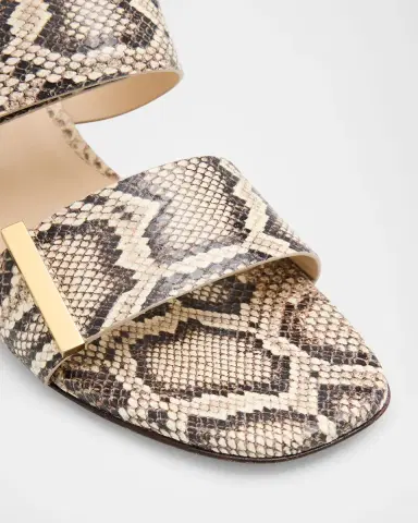 Tod's Snake-Printed Leather Block-Heel Sandals | Thumbnail 4 Tod's Snake-Printed Leather Block-Heel Sandals | Thumbnail 4