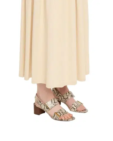 Tod's Snake-Printed Leather Block-Heel Sandals | Thumbnail 1 Tod's Snake-Printed Leather Block-Heel Sandals | Thumbnail 1