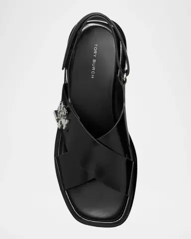 Tory Burch Crisscross Leather Slingback Platform Sandals | Thumbnail 3 Tory Burch Crisscross Leather Slingback Platform Sandals | Thumbnail 3