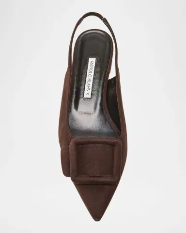 Manolo Blahnik Maylura Suede Slingback Ballerina Flats | Thumbnail 6 Manolo Blahnik Maylura Suede Slingback Ballerina Flats | Thumbnail 6