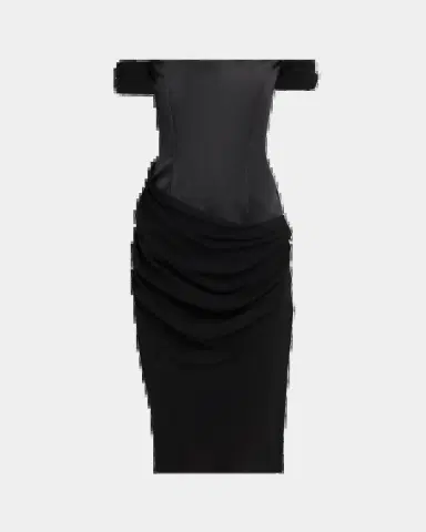 Alex Perry Off-The-Shoulder Draped Satin Corset Midi Dress | Thumbnail 5 Alex Perry Off-The-Shoulder Draped Satin Corset Midi Dress | Thumbnail 5