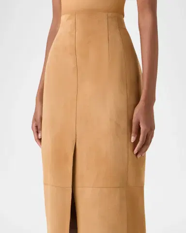 Akris Suede Front Slit Pencil Skirt | Thumbnail 3 Akris Suede Front Slit Pencil Skirt | Thumbnail 3
