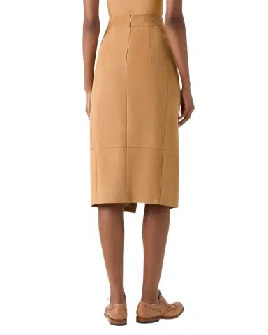 Akris Suede Front Slit Pencil Skirt | Thumbnail 1 Akris Suede Front Slit Pencil Skirt | Thumbnail 1