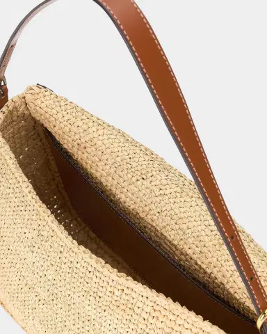 Staud Harlow Leather-Trim Raffia Shoulder Bag | Thumbnail 2 Staud Harlow Leather-Trim Raffia Shoulder Bag | Thumbnail 2