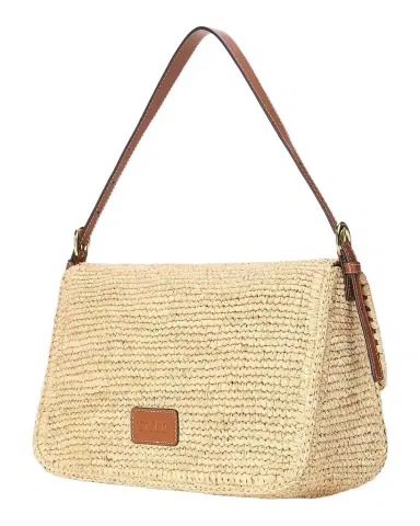 Staud Harlow Leather-Trim Raffia Shoulder Bag | Thumbnail 1 Staud Harlow Leather-Trim Raffia Shoulder Bag | Thumbnail 1