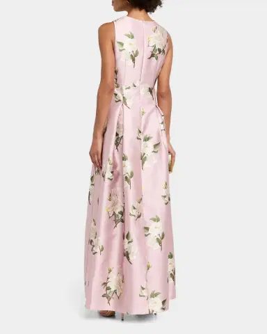 SACHIN & BABI Brooklynne Pleated Floral-Print Mikado Gown | Thumbnail 2 SACHIN & BABI Brooklynne Pleated Floral-Print Mikado Gown | Thumbnail 2