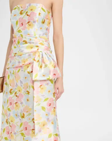 Shoshanna Jill Strapless Floral-Print Mikado Gown | Thumbnail 4 Shoshanna Jill Strapless Floral-Print Mikado Gown | Thumbnail 4