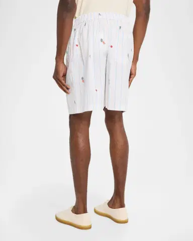 Jacquemus Men's Vegetable-Embroidered Cotton Shorts | Thumbnail 2 Jacquemus Men's Vegetable-Embroidered Cotton Shorts | Thumbnail 2