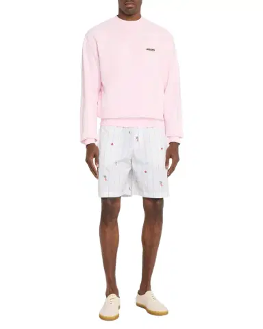 Jacquemus Men's Vegetable-Embroidered Cotton Shorts | Thumbnail 1 Jacquemus Men's Vegetable-Embroidered Cotton Shorts | Thumbnail 1