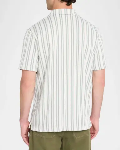 Vince Men 's Jacquard Stripe Camp Shirt | Thumbnail 2 Vince Men 's Jacquard Stripe Camp Shirt | Thumbnail 2