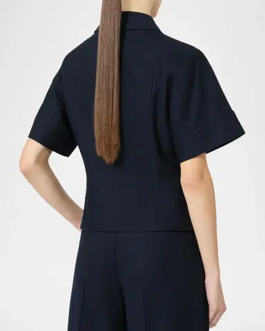 Max Mara Risorsa Short-Sleeve Pique Shirt Jacket | Thumbnail 2 Max Mara Risorsa Short-Sleeve Pique Shirt Jacket | Thumbnail 2