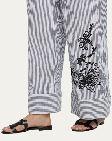 Kobi Halperin Callie Embroidered Striped Wide-Leg Pants | Thumbnail 4 Kobi Halperin Callie Embroidered Striped Wide-Leg Pants | Thumbnail 4