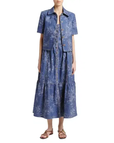 Etro Paisley Denim Jacquard Short-Sleeve Shirt | Thumbnail 1 Etro Paisley Denim Jacquard Short-Sleeve Shirt | Thumbnail 1