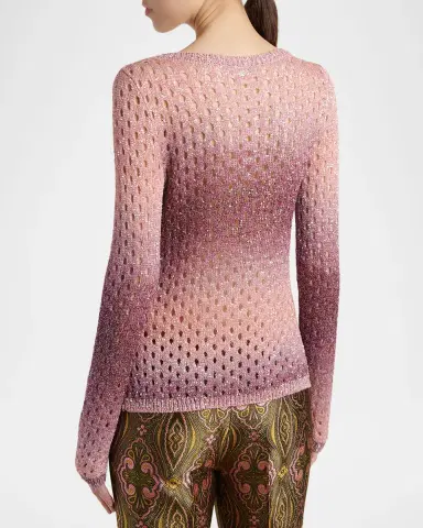 Etro Paillette Ombre Net Knit Sweater | Thumbnail 2 Etro Paillette Ombre Net Knit Sweater | Thumbnail 2