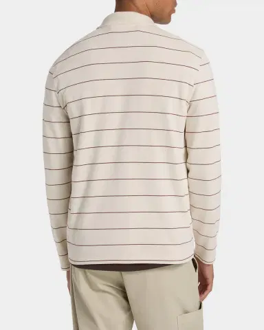 Vince Men 's Pencil Stripe Long-Sleeve Polo Shirt | Thumbnail 2 Vince Men 's Pencil Stripe Long-Sleeve Polo Shirt | Thumbnail 2