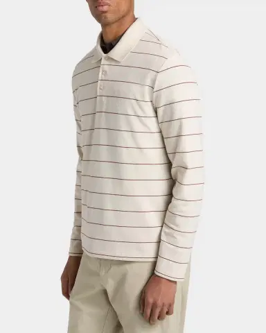 Vince Men 's Pencil Stripe Long-Sleeve Polo Shirt | Thumbnail 6 Vince Men 's Pencil Stripe Long-Sleeve Polo Shirt | Thumbnail 6