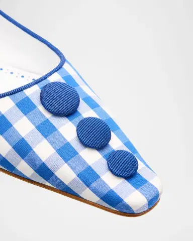 Manolo Blahnik Alexa Gingham Flat Pumps | Thumbnail 2 Manolo Blahnik Alexa Gingham Flat Pumps | Thumbnail 2