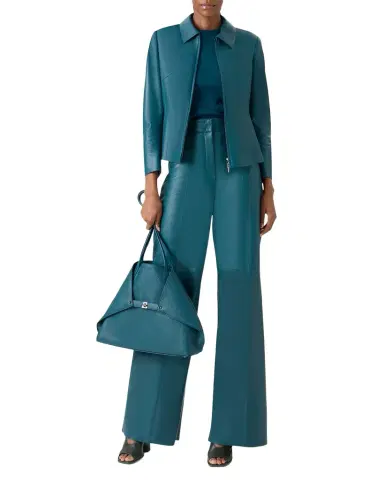 Akris Hecate Nappa Leather Fitted Jacket, | Thumbnail 1 Akris Hecate Nappa Leather Fitted Jacket, | Thumbnail 1